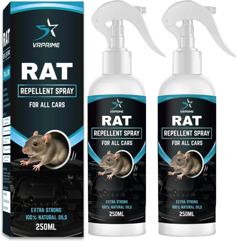 VRPRIME Car Rat Repellent Spray | Herbal Rodent Protection for Car Engine(Pack of 2)(2 x 250 ml)
