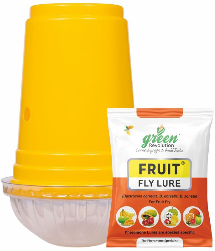 Green Revolution Yellow IPM Pheromone Trap with Fruit Fly Lure (Bactrocera Dorsalis)(10 x 1 Units)