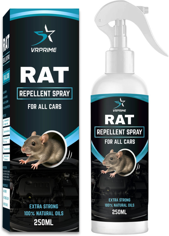 VRPRIME Rat Repellent Spray 250ml | Herbal Car Engine, Home & Kitchen Protection(250 ml)