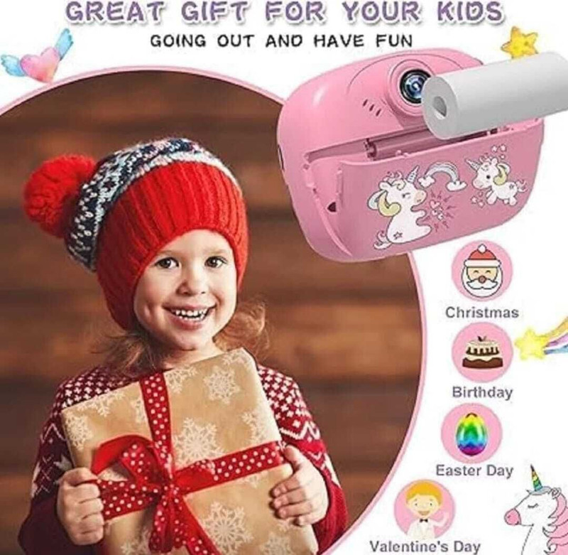 HAPPY CHAPPIE DIY instant photo printer cemera Instant Photo Printer Dual Selfie + Camera for Kids, Boys & Girls (PINK) Instant Camera(Pink)