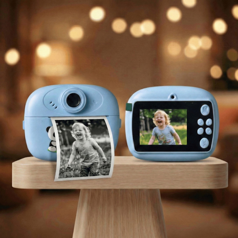 TintLoop Instant Print Camera with Dual Lens | HD Video, Selfie Mode - 2.4-inch Screen, Built-in Games, Music, SD Card Support Instant Camera(Blue)