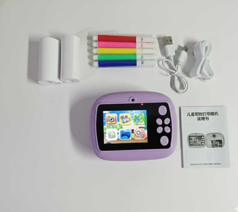 ShopSapience 1 Kids Instant Digital Camera for Photos & Videos with Built-in Printer Instant Camera(Purple)