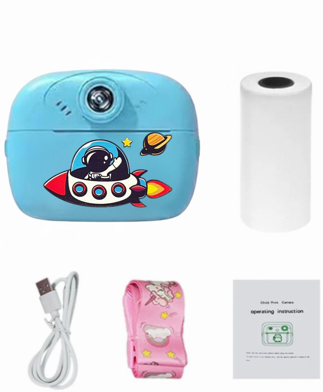 BAIRNINO Kids Instant HD Camera | Ink-Free Black & White Thermal Printing, Dual Lens Selfie + Rear, Music, Games, Video & Photo Recorder Instant Camera Instant Camera(Blue)