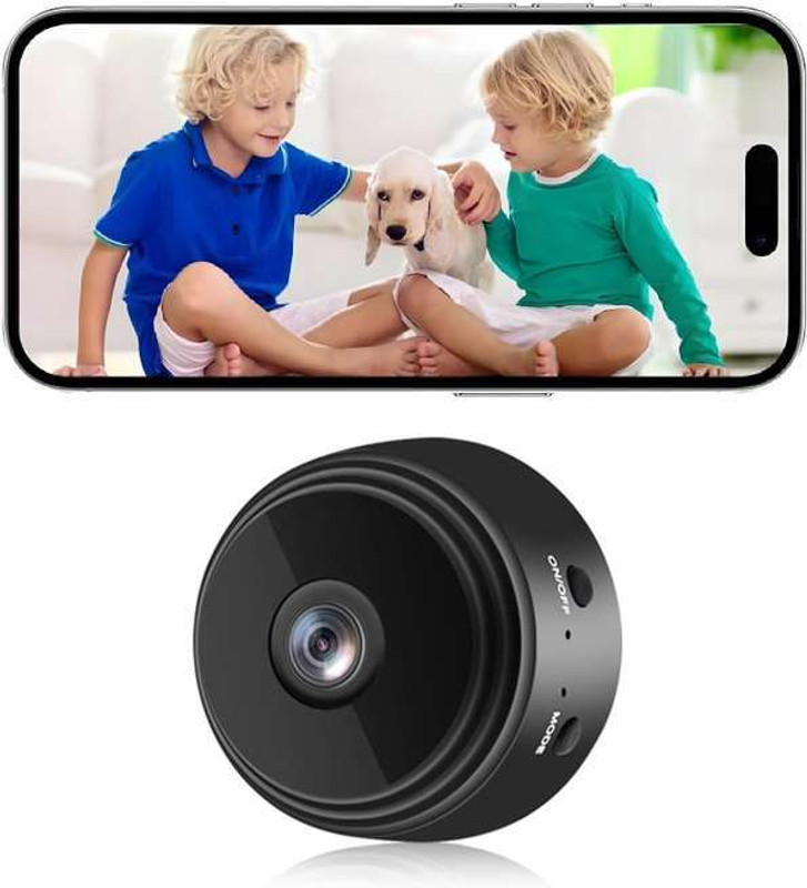 HomeEye A9 Mini Spy Magnet Camera WiFi Hidden, Wireless HD Indoor Home Security Nanny Instant Camera(Black)