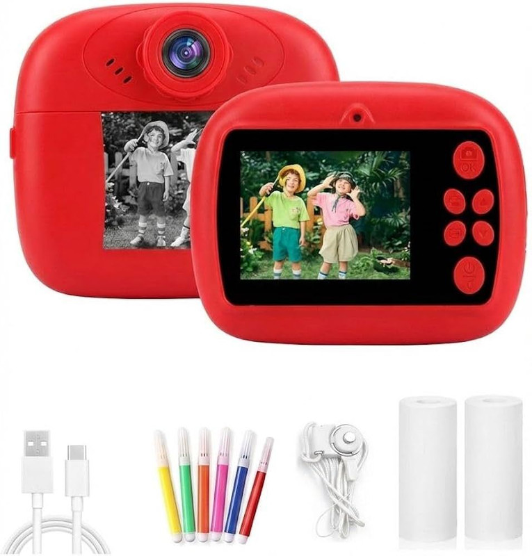 Kath and deen CB001 Instant Print Camera for Kids| 1080PHD Digital Video Camera Built-in Printer Instant Camera(Multicolor)