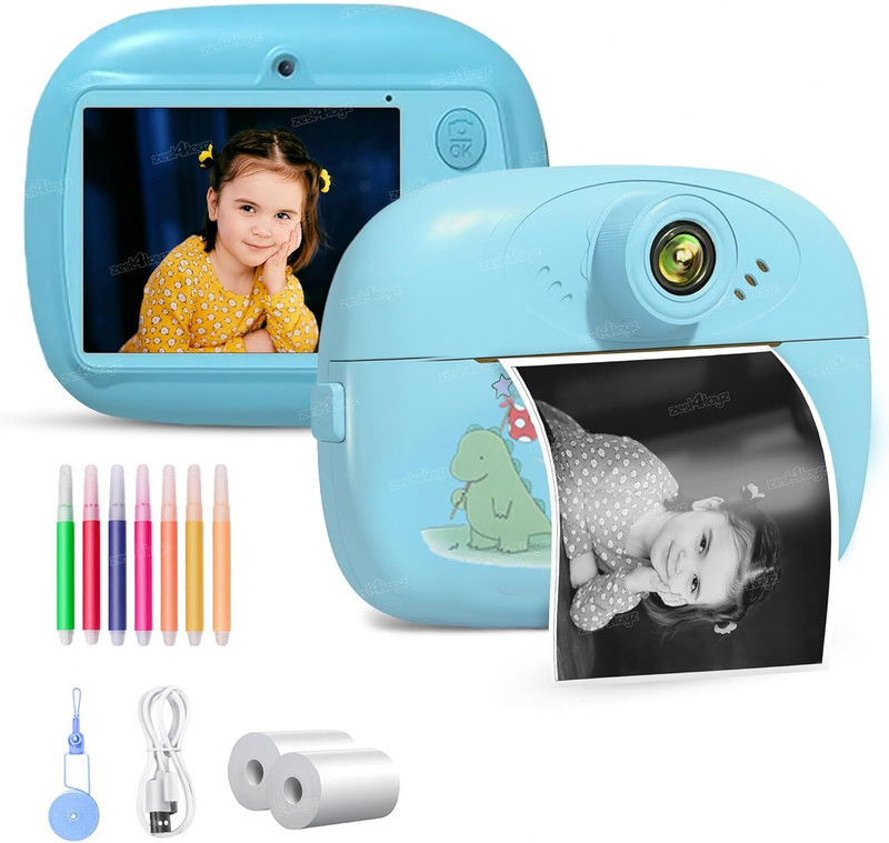 MOBONE DIY instant photo Digital Camera for Kids with Print Instant Photo Camera USB Rechargeable Instant Camera(Multicolor)