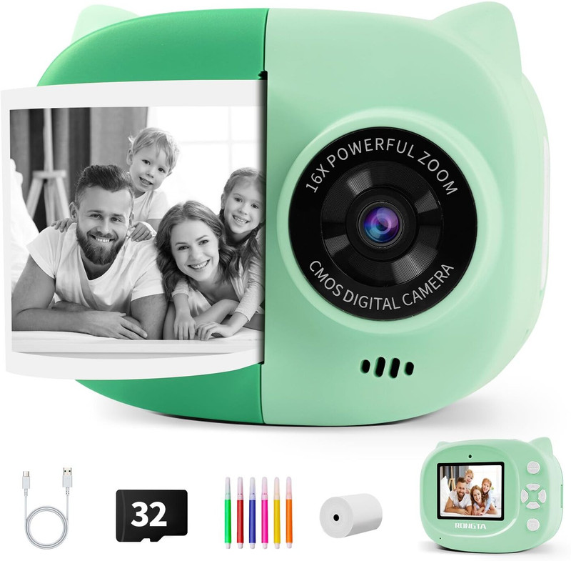 rongta Z1 Kids Digital Instant Print Camera | thermal print camera for kids Instant Camera(Green)