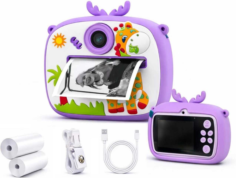 kayjoy Digital Portable Kids Instant Camera | Thermal Print Paper Support | Cartoon Toy Instant Camera(Multicolor)