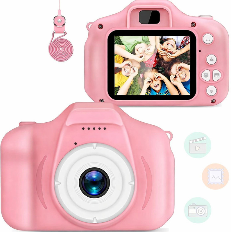 ShikharRetails Kids Camera 0.3MP 1080P HD Kids Camera for Girls & Boys 0.3MP 1080P HD Digital Selfie Camera Toy Pink Instant Camera(Pink)