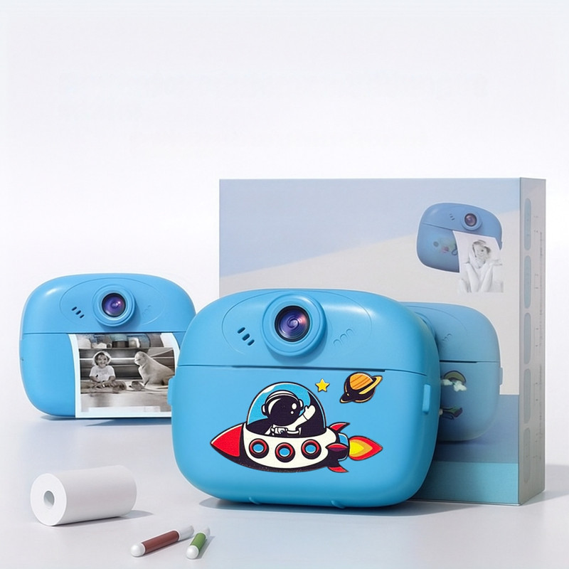 BAIRNINO Kids Instant Photo Printer Camera | 48MP HD Dual Camera, B&W Thermal Printing, Fun Games, Music & Filters, Gift-Ready Instant Camera with Free Roll Instant Camera(Blue)
