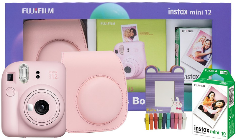 FUJIFILM Instax Mini 12 Treasure Box (10 Shot, Carry Case & Bunting) Instant Camera(Pink) - 27% off at DetectaDeal