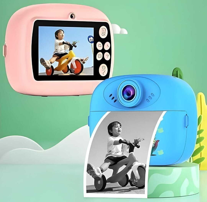 HAPPY CHAPPIE DIY instant photo printer cemera Instant Photo Printer Dual Selfie + Camera for Kids, Boys & Girls (BLUE) Instant Camera(Blue)