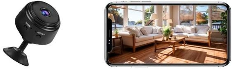 HomeEye A9 Mini WiFi Camera Smart Home Smallest Camera Full HD 1080P Instant Camera(Black)