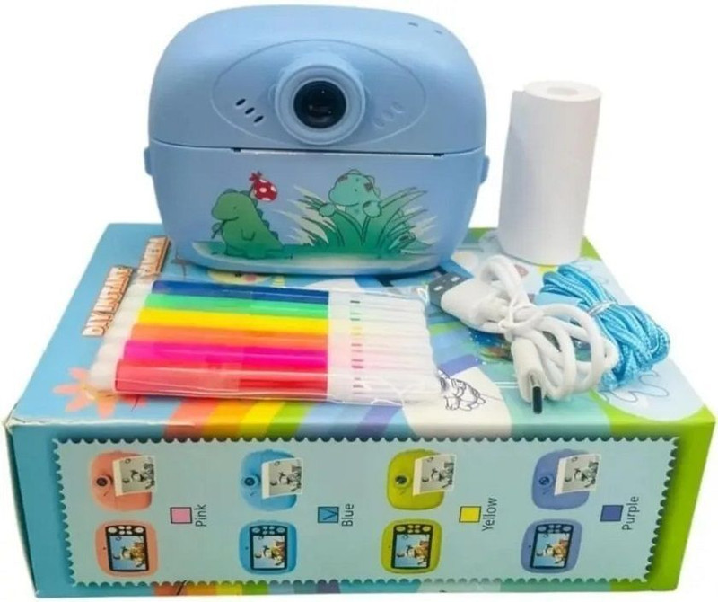 Teqbot Digital Instant photo Printer Camera Blue colour instant photo printer cemera-KIds Boyes & Girls. Instant Camera(Blue)