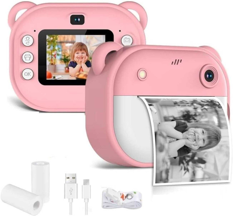 kayjoy Digital Kids Instant Print Camera 48MP HD 1080p Photo Video Toy with Games Instant Camera(Multicolor)
