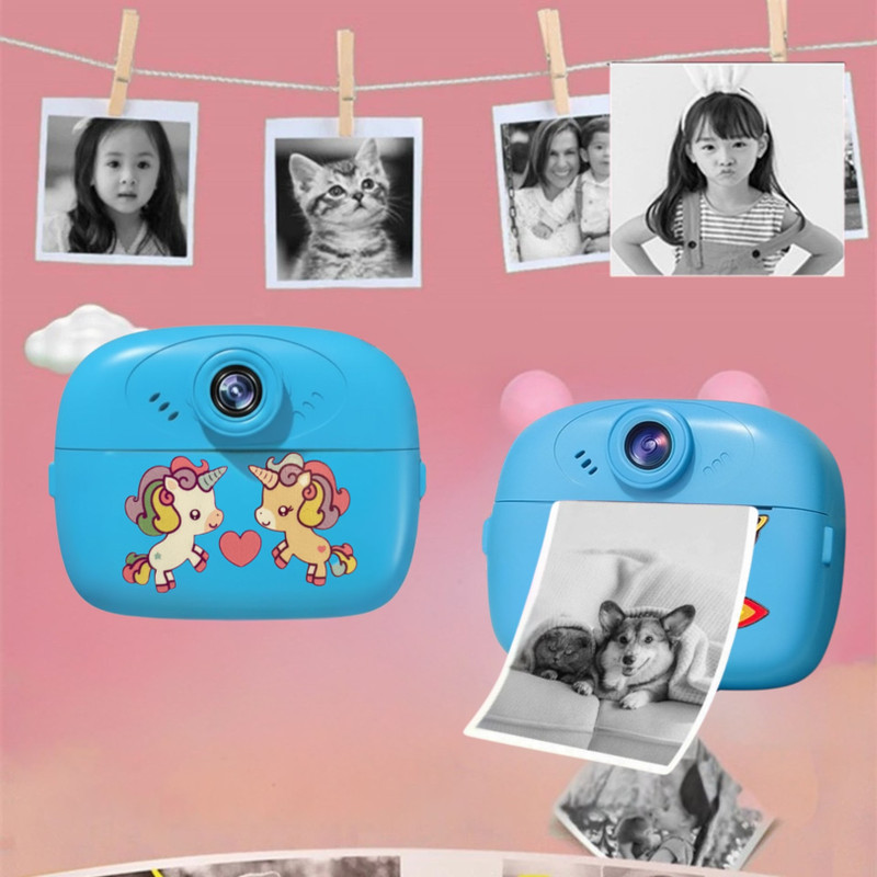 BAIRNINO Kids Instant Print HD Camera , Double Camera with Selfie Mode, Music, Games, Photos & Video Recorder for All Ages (1 Extra Roll) Instant Camera(Blue)