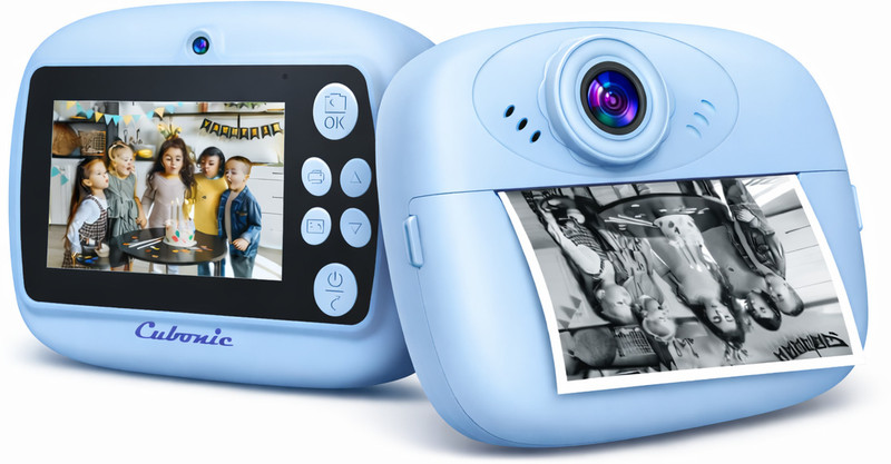 Cubonic Piccoprint 48MP Photo 1080P Video inbuilt Games Mp3 Player Rechargeable 3 Rolls DT Print Instant Camera(Blue)