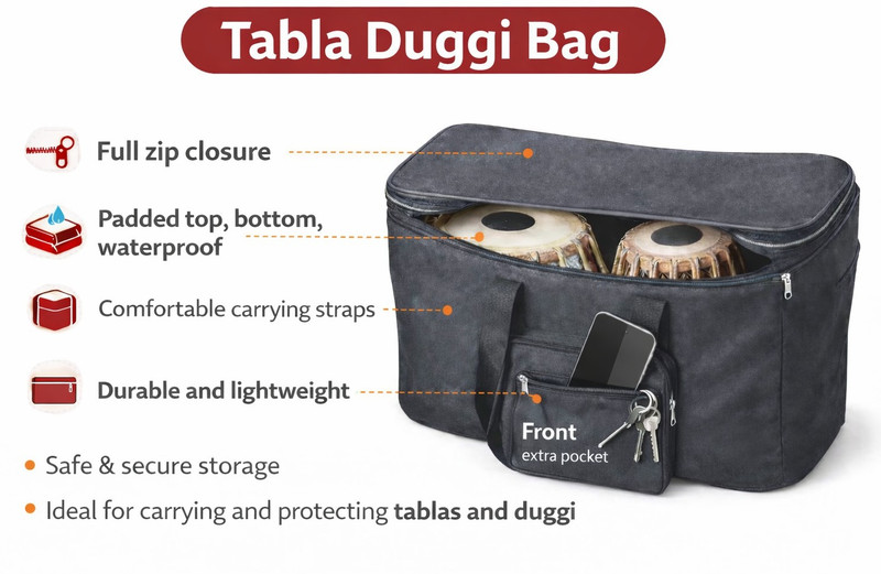 music galaxy 2 IN 1 TABLA DUGGI BAG AZ1 Tabla Bag