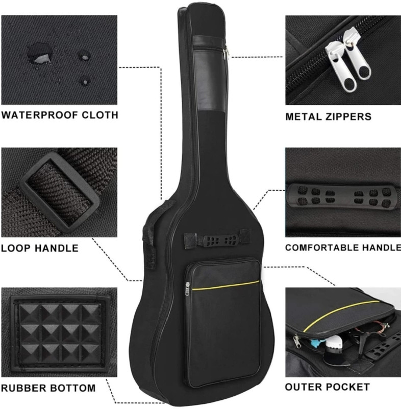 BEEATWAVE HUB 38 40 41 Inch Guitar Bag with Adjustable Strap, Acoustic Guitar Bag Guitar Bag Guitar Bag