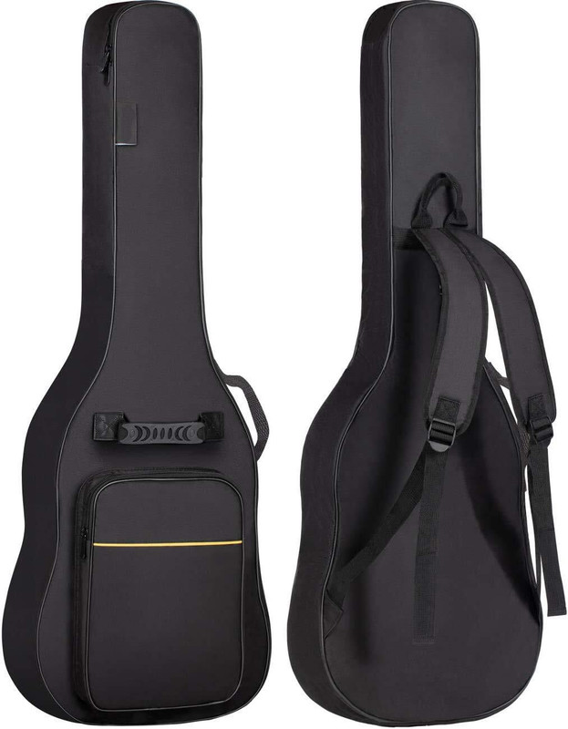 SPEHUB 6mm Padding Backpack Padded Soft Guitar Case Black Guitar Bag