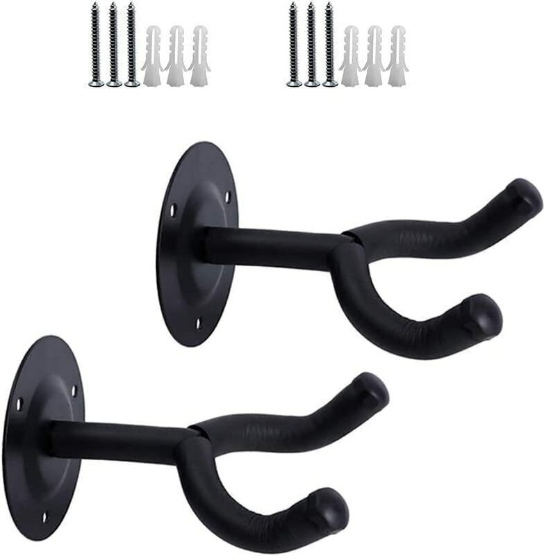 TechBlaze Guitar Stand Wall Mount, Metal Body Guitar Display Bracket Hanger Hook Holder Stand for Bass Electric Acoustic Guitar & Ukulele Hanger (Used for: Acoustic Guitar)- Guitar Stand - Pack of 2 Wall Hanger(Used for: Acoustic Guitar)
