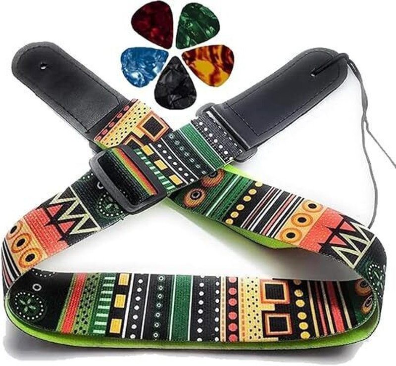 IMAGINEA Adjustable Guitar Strap for Acoustic Electric Guitars Durable & Comfortable Nylon Strap(Multicolor)