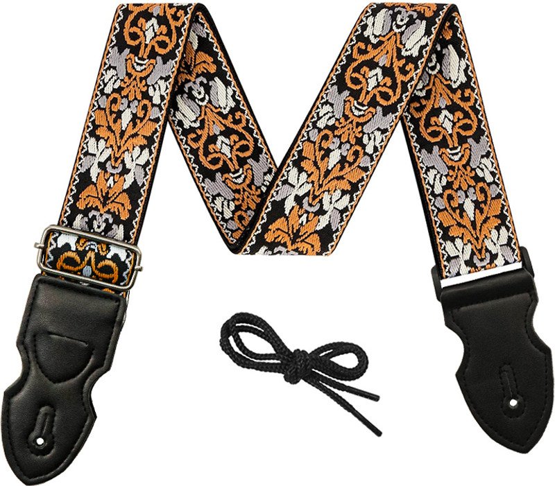 gustave Jacquard Embroidered Cotton Guitar Strap for Bass Electric and Acoustic Guitars Cotton Strap(Multicolor)