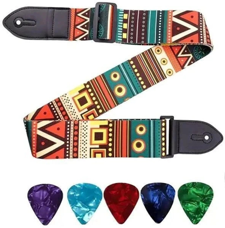 AMG Music Guitar Strap Belt for Acoustic & Electric Guitar Adjustable Buckle Guitar Strap Nylon, Polyester Strap(Multicolor)
