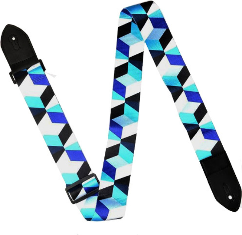 FEELFINGER Guitar Shoulder Strap Belt police line design for Electric & Acoustic Guitars Polyester Strap(Multicolor)