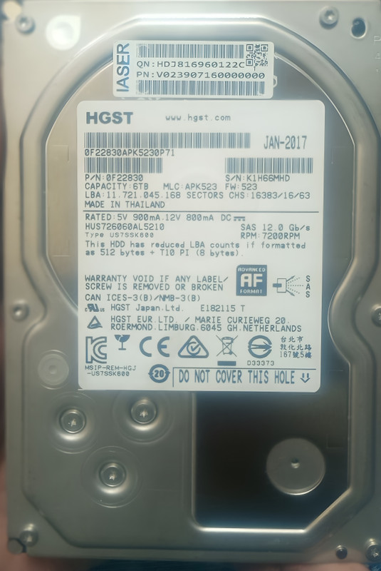 Hgst Ultrastar 6 TB Network Attached Storage, Servers Chrome SAS Internal Hard Disk Drive (HDD) (+447451251661)(Interface: SAS, Form Factor: 3.5 inch)
