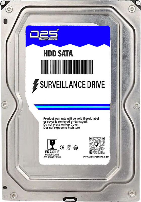 D25 24x7 Recording | 1 Year Carry-In Replacement Warranty 500 GB Surveillance Systems, Desktop, Servers, All in One PC's Blue SATA Internal Hard Disk Drive (HDD) (500GB Internal Hard Disk for CCTV DVR NVR | 3.5 Inch Desktop Surveillance HDD)(Interface: SATA, Form Factor: 3.5 inch)