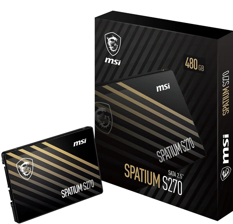 MSI S270 240 GB All in One PC's, Desktop, Laptop, Network Attached Storage, Servers Black SATA III Internal Solid State Drive (SSD) (SPATIUM S270 SATA III, 2.5inch, 240GB Internal SSD)(Interface: SATA III, Form Factor: 2.5 Inch)