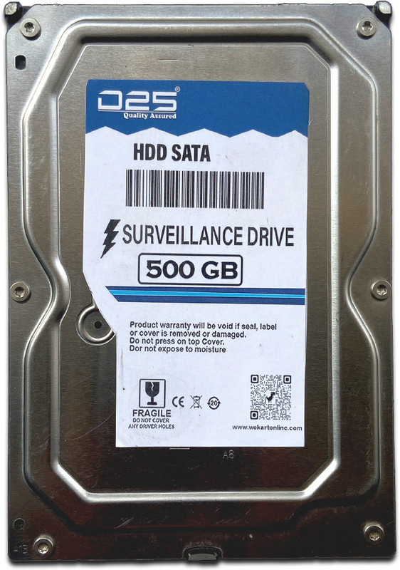 D25 500GB Internal Hard Drive for Desktop Compatible with WD Hard Disk for CCTV DVR 500 GB All in One PC's, Surveillance Systems, Desktop, Network Attached Storage Blue SATA Internal Hard Disk Drive (HDD) (WDOEM 500GB 3.5 Inch Desktop Cctv Surveillance Internal Disk Drive Internal)(Interface: SATA,