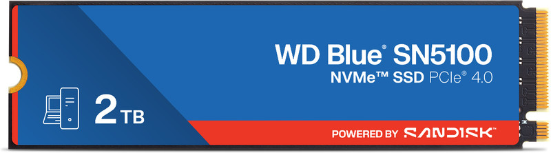 SanDisk WD SN5100 2 TB Desktop, Laptop Blue PCIe NVMe Internal Solid State Drive (SSD) (WDS200T5B0E-00CPE0)(Interface: PCIe NVMe, Form Factor: M.2)