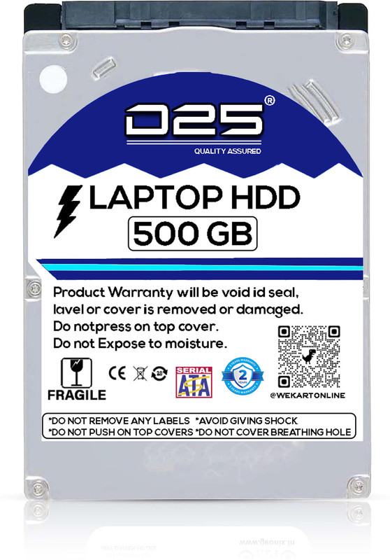 D25 500GB Laptop Hard Drive 2.5inch, HDD SATA 6 Gb/s, ?5400 RPM, 500 GB Laptop Silver SATA Internal Hard Disk Drive (HDD) (500GB Laptop Hard Disk High-Speed Data Transferability with 2 Years Warranty)(Interface: SATA, Form Factor: 2.5 Inch)