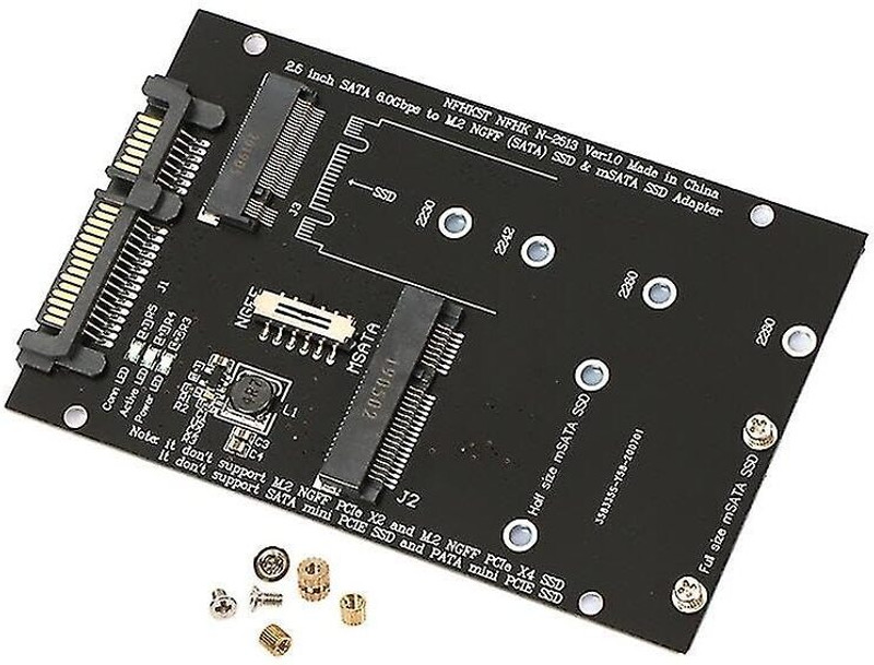 Etzin NGFF M.2 to SATA Converter Adapter 1 GB All in One PC's Black M.2 Internal Solid State Drive (SSD) (NGFF M.2 to SATA Converter Adapter, SATA M.2 + MSATA SSD to SATA Hard Drive)(Interface: M.2, Form Factor: 2.5 Inch)