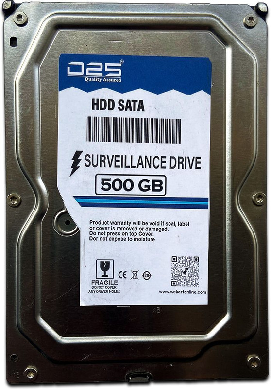 D25 500GB 3.5 Inch Desktop Cctv Surveillance Internal Disk Drive for Pc 500 GB Surveillance Systems, Network Attached Storage, Desktop, All in One PC's Blue SATA Internal Hard Disk Drive (HDD) (500GB Internal Hard Drive for Desktop Compatible For WD Hard Disk for CCTV DVR)(Interface: SATA, Form Fact