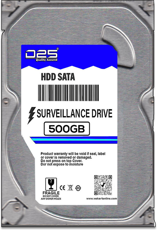 D25 SURVEILLANCE SATA HARD DRIVE 500 GB Surveillance Systems Silver SATA Internal Hard Disk Drive (HDD) (500GB SURVEILLANCE SATA HARD DRIVE)(Interface: SATA, Form Factor: 3.5 inch)