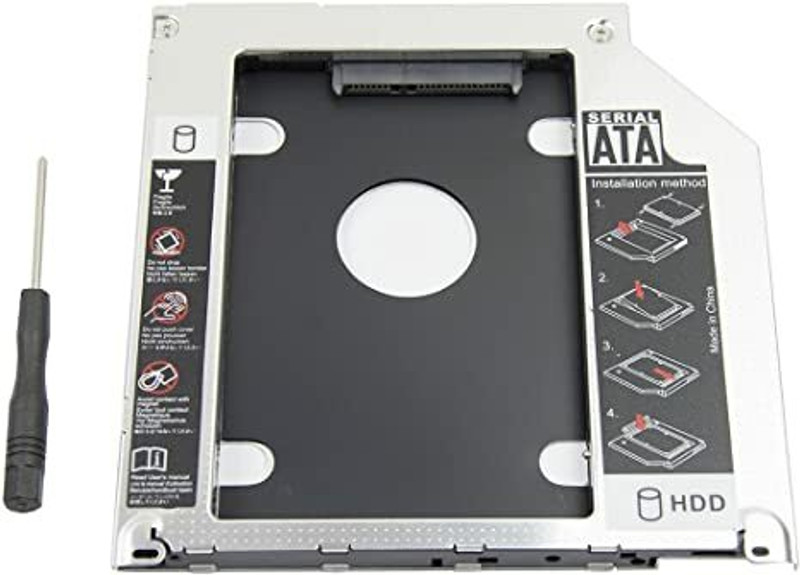 WEFLY 2nd Hard Drive Caddy, Universal for 9.5mm CD/DVD Drive Slot (for SSD and HDD) Internal Hard Drive Enclosure/HDD Caddy Internal Optical Drive(Black)