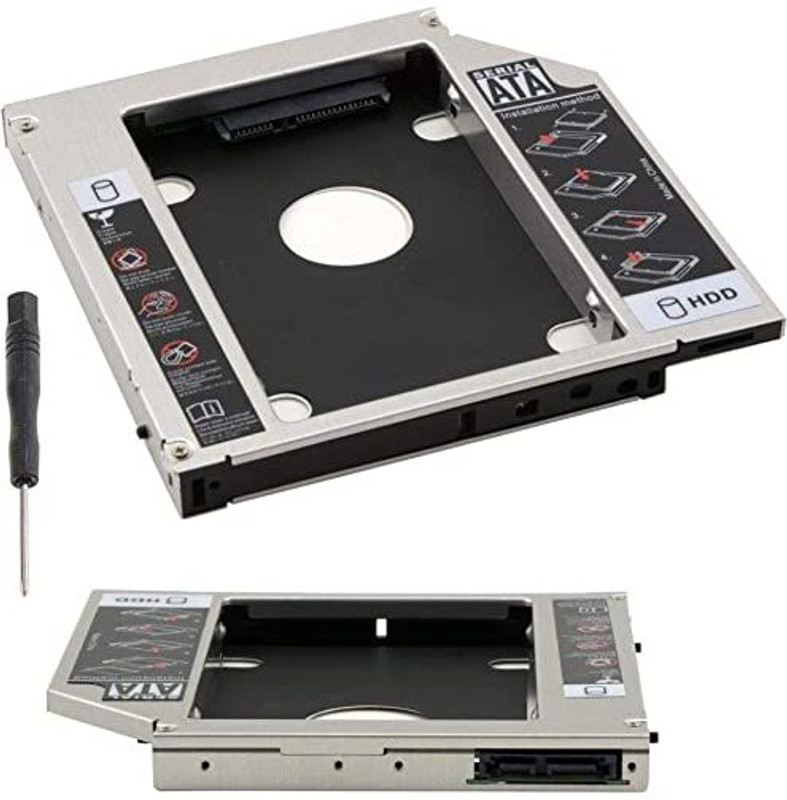 WEFLY Caddy 12.7mm Universal CD/DVD-ROM Your Data Storage on Your Laptop with HDD/SSD 12.7mm Universal CD/DVD-ROM - Expand Your Internal Optical Drive(Black)