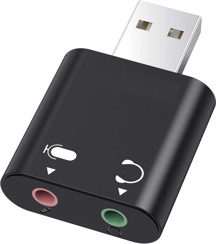 SwapME USB Sound Card, USB to Audio Jack Adapter 7.1 Channel External Stereo Sound Card with 3.5mm TRS TRRS Microphone Headphone for PC, Laptop, PS4, Windows MAC, Linux Internal Sound Card(3.5 Audio Channel)
