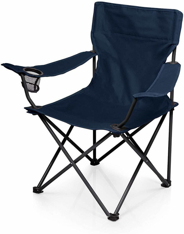 Varnee Portable Folding Chair with Arm Rest Cup Holder and Carrying Foldable Steel, Polyester Inversion Chair