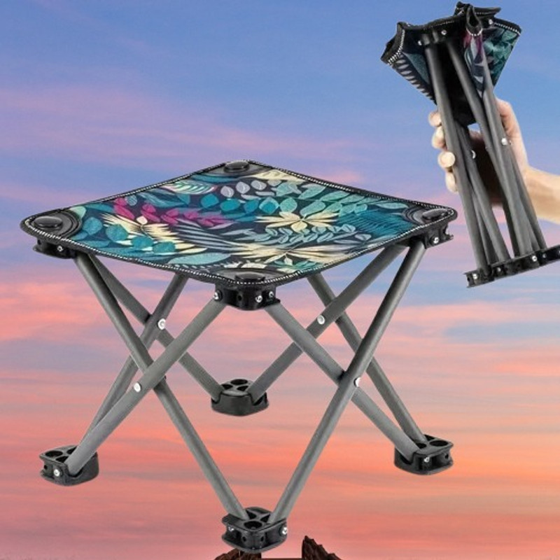 ZENPRO Folding Stool, Outdoor Portable Stool Foldable Steel Inversion Chair