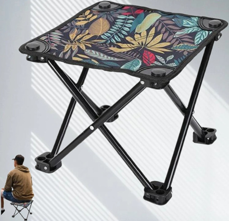 heenfab Stool Mini Chair Outdoor Portable Seat for Outdoor Foldable Steel Inversion Chair