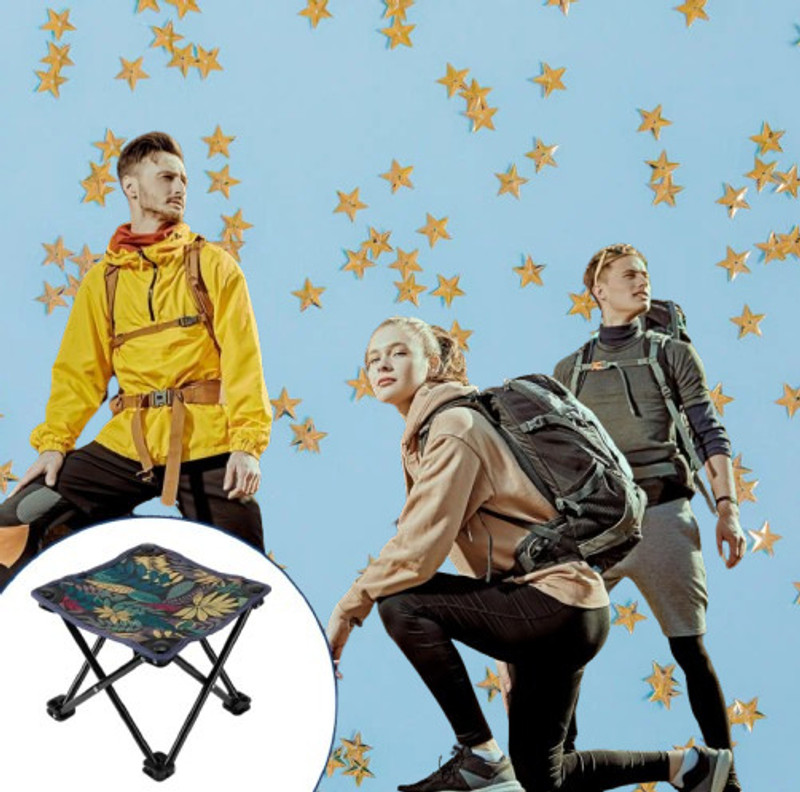 heenfab Lightweight Foldable Outdoor Chair with Fabric Seat & Metal Frame Foldable Steel Inversion Table