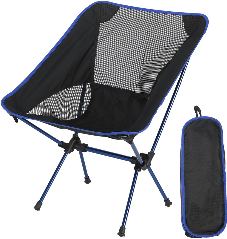 Evona Portable Foldable Chair, Travel Camping Outdoor Picnic Folding Chair Foldable Aluminium Alloy, Polyester Inversion Chair