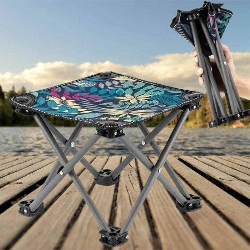 heenfab Camping Stool Ultralight Convenient Portable Stool Lightweight Foldable Steel Inversion Table