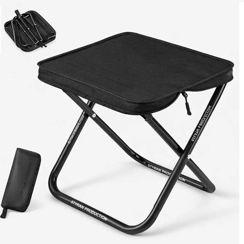 Butee Outdoor Picnic Folding Stool Comfortable Seat with Easy Fold Design Foldable Carbon Steel Inversion Chair