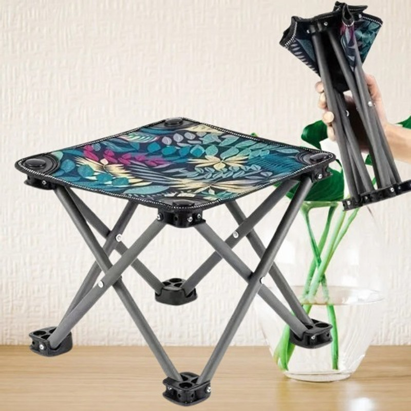 ZENPRO Camping Stool Small Protable Folding Stool Foldable Steel Inversion Table