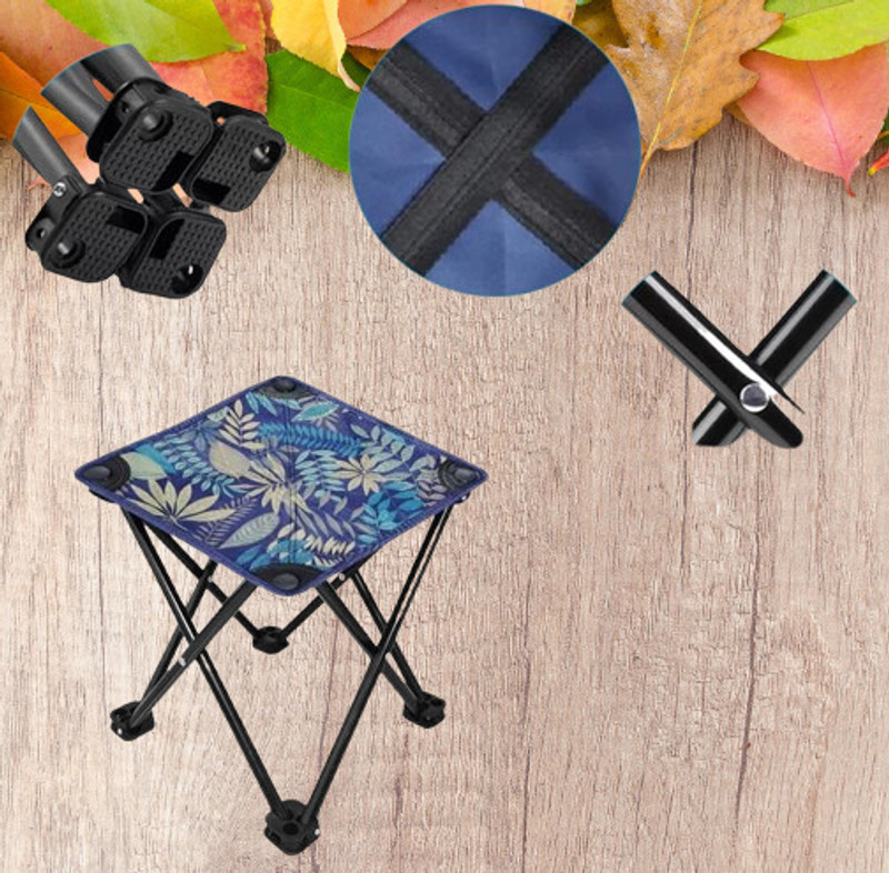 Krique Portable Mini Folding Stool Fishing Chair, Small Collapsible Stool Foldable Steel Inversion Chair